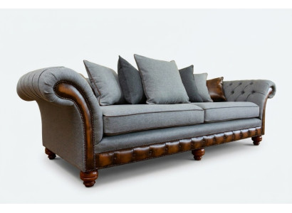 Klassiek Chesterfield Design Bankstel 4-Zitter Bank Bekleding Luxe Textiel Bankstellen