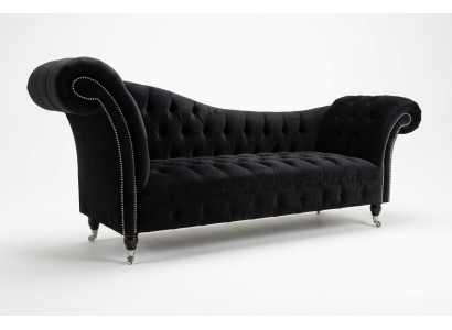 Chesterfield driezitsbank gestoffeerde designbank 3-zitsbank kamer zwart