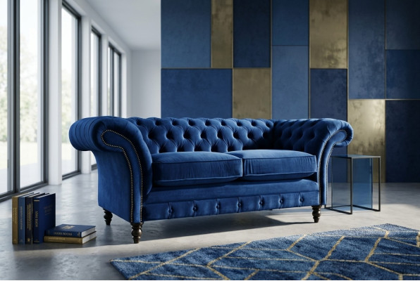 Chesterfield Sofa 2-zits Bekleding Designer Banken Sofas Garnituur Tweezitter