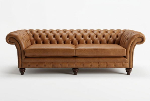 Bruine Chesterfield bank Luxe 4-zits bank Beklede stof Stoel