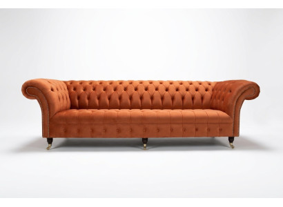Bank Bekleding Chesterfield Textiel Bankstellen Ontwerp Luxe Leren Bankstellen 4-zits 265cm