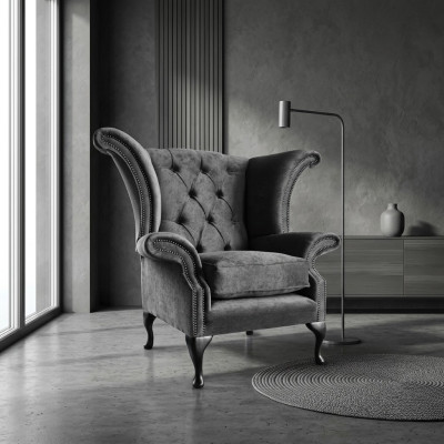 Chesterfield fauteuil televisie bank 1-zits sofa textiele stof banken bekleding