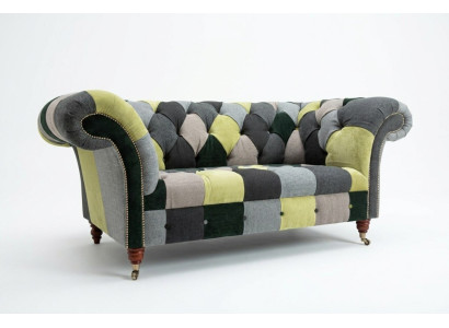 Designer Chesterfield bankstel 2 zits bank gestoffeerde bankstellen stof woonkamer bankstellen