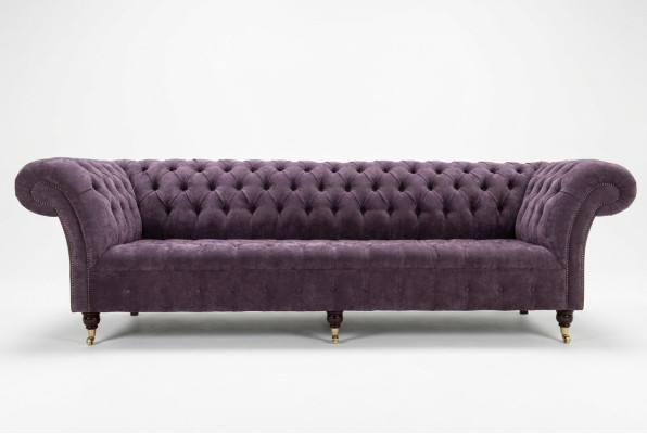 Lila Chesterfield luxe bank bankstel 4-zitsbanken zitkamerensemble