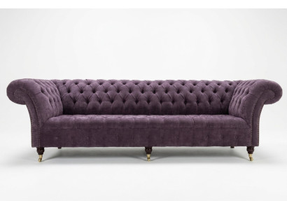 Lila Chesterfield luxe bank bankstel 4-zitsbanken zitkamerensemble