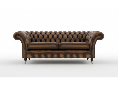 Edler Chesterfield Bruine Driezitter Luxe Gestoffeerde Banken Ontwerpers Sofa's