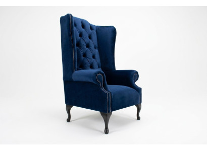 Chesterfield oorfauteuil fauteuil bank relax bekleding designer banken koningsblauw