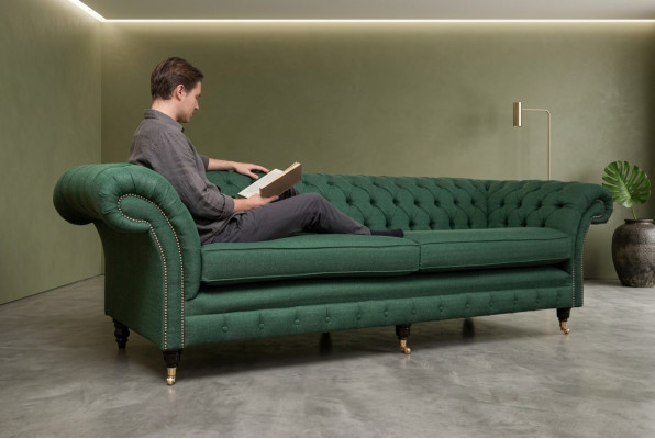 Knop bank Chesterfield banken 4-zits bank bekleding stof woonkamer meubels