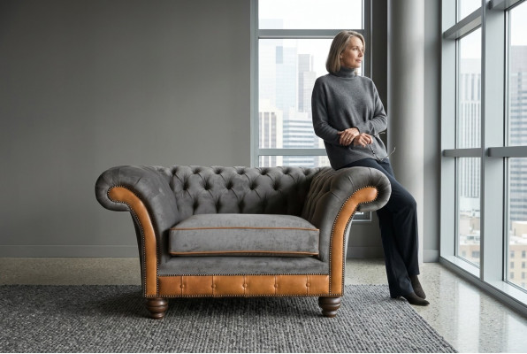 Eenpersoons stoel televisie clubbank sofa Chesterfield origineel Engeland meubels nieuw