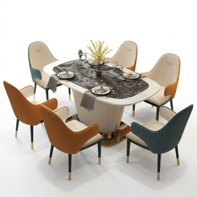 Ontwerp eettafel lederen stenen tafel Moderne eettafels meubels 160x90 tafels