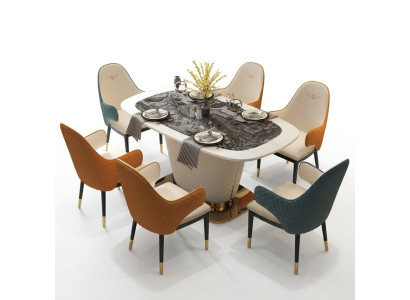 Ontwerp eettafel lederen stenen tafel Moderne eettafels meubels 160x90 tafels
