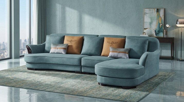 Hoekbank L-vorm Bank Bank Ontwerp Bankbekleding Textiel Hoekbankstel