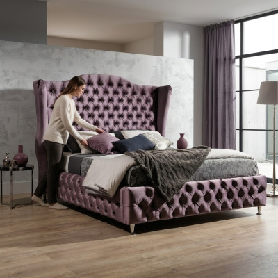 Koninklijk Chesterfield Bed Aubergine Bedden Klassiek Design