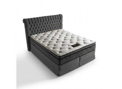 Tweepersoonsbed met gestoffeerde bedden slaapkamer echt boxspringbed