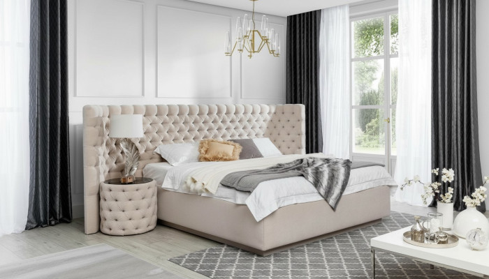 Ontwerp Chesterfield Bed Lederen Hotelbedden Slaapkamer Luxe Lederen Bekleding Nieuw