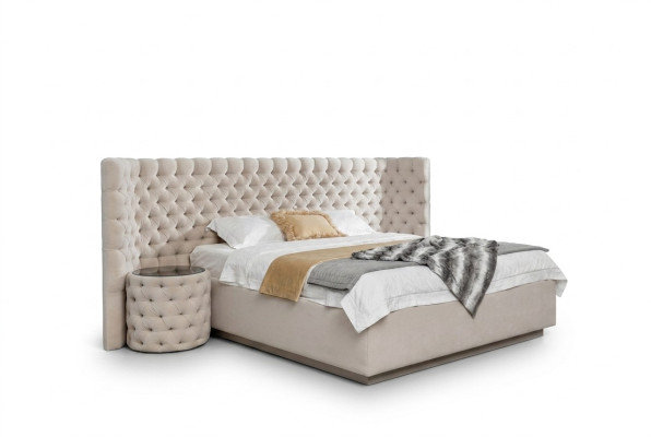 Ontwerp Chesterfield Bed Lederen Hotelbedden Slaapkamer Luxe Lederen Bekleding Nieuw