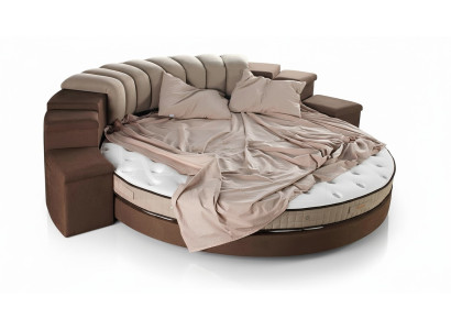 Rond Bed Modern Design Luxe Beklede Ronde Bedden Textiel Stof