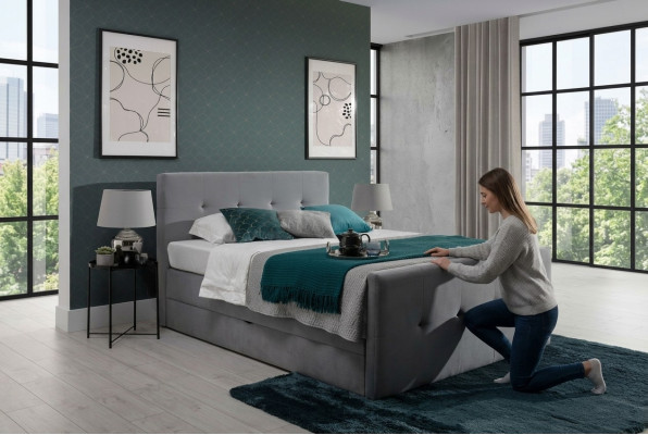 Chesterfield bed gestoffeerd tweepersoonsbed bedden xxl design luxe boxspringbed