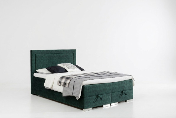 Hemels boxspringbed, tweepersoonsbed met matras en topper. Groene bedden.