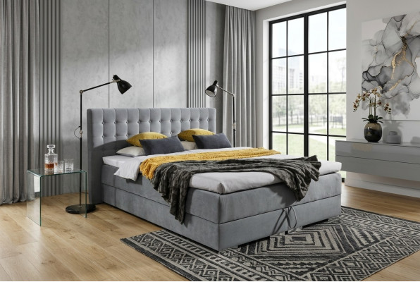 Chesterfield design bed textiel fluweel stoffering fluweel hotelbedden slaapkamer nieuw