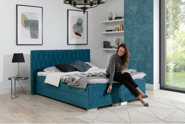 Boxspringbed incl. matras bed dubbel bedden hotel bekleding slaapkamer nieuw