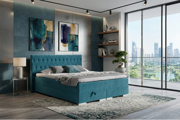 Boxspringbed incl. matras bed dubbel bedden hotel bekleding slaapkamer nieuw