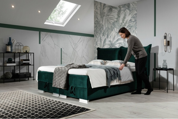 Boxspringbedden Bed Bekleding Kunstleer Designer Hotel Dubbel Luxe Design Nieuw