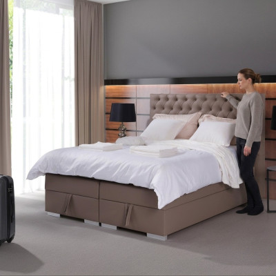 Luxe slaapkamer bed gestoffeerd ontwerp Luxe dubbele hotelbedden Chesterfield