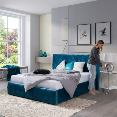 Bett Polster Design Luxe Dubbel Hotelbedden Echtpaar 160 x 200cm Slaapkamer Fluweel