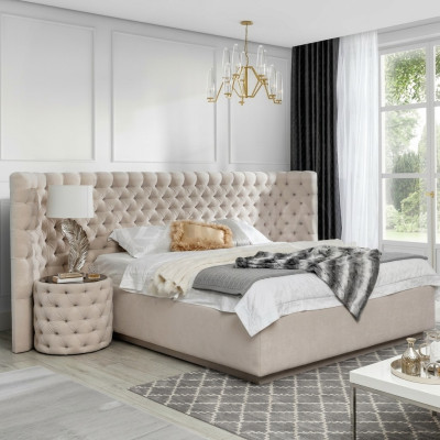 Chesterfield bed luxe slaapkamer hotel decoratie gestoffeerde bedden met knopen