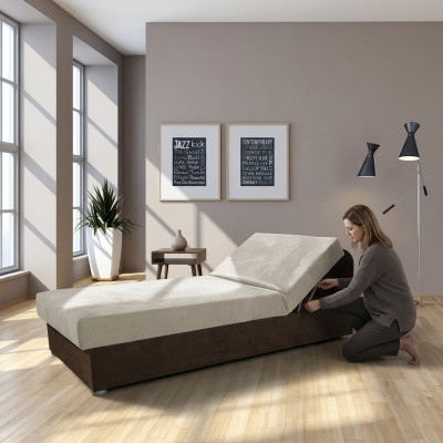 Bedden Hout Leder 80x200cm Stoffering Echtgenoot Design Leder Hotel Boxspring Meubels