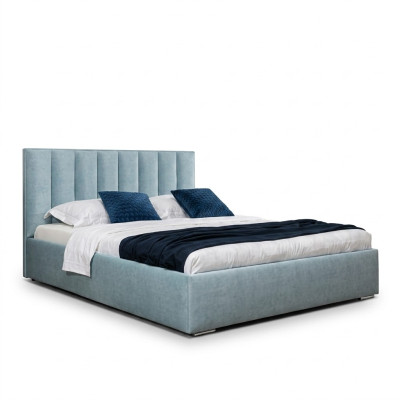 Blauw bed moderne bedstellen stoffering meubels luxe hotelbedden slaapkamer