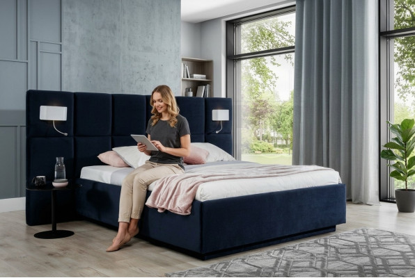 Slaapkamer ontwerp luxe Bed 200x200 Textiel Bedden Dubbel Bedframe