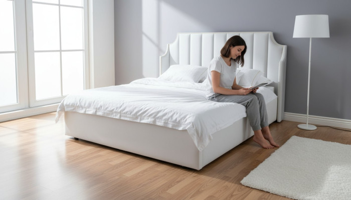 Lederen ontwerpbed bedden huwelijk modern frame slaapkamer luxe hotel dubbel