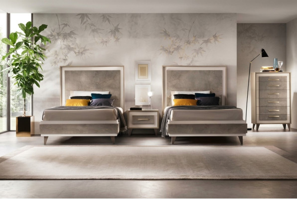 Slaapkamer set Bed Nachtkastjes Commode Stijl Meubelstuk Italiaanse meubels 4-delig