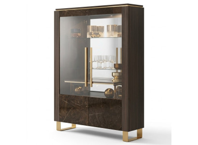 Glas kast Vitrine Vitrines Luxe kast Hout Stijl Glasplaat Kasten
