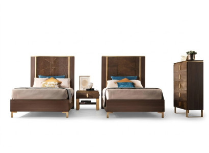 Bed nachtkastje kruk 4-delig slaapkamer set design modern luxe bedden.