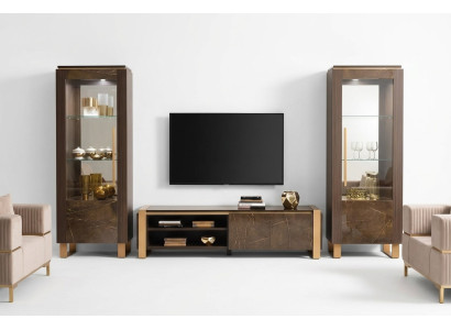 Woonkamerset Designer Woonkamer Sideboard 2x Vitrine 3-delig.