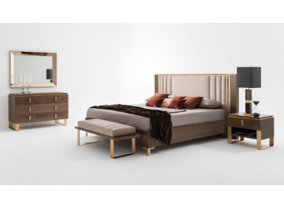 Klassieke 4-delige slaapkamer Moderne set Bed Nachtkastje Commode