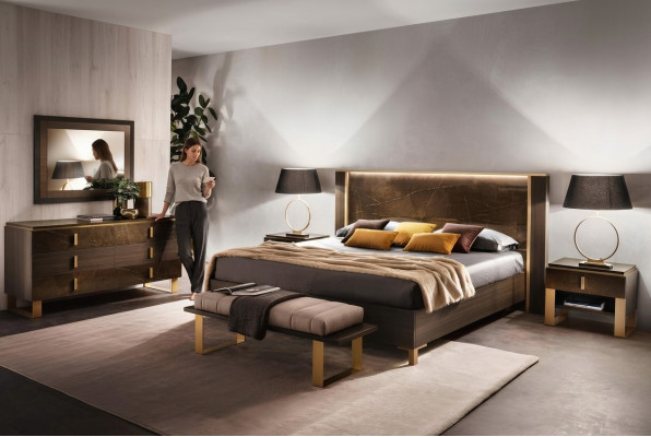 Bed nachtkastje dressoir 4-delige slaapkamerset decor ontwerp modern luxe