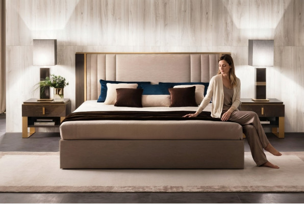 Bed 2x Nightstand 3 pieces Bedroom set Design Modern Luxury Italian