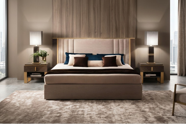 Bed 2x Nightstand 3 pieces Bedroom set Design Modern Luxury Italian