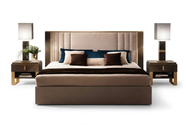 Bed 2x Nightstand 3 pieces Bedroom set Design Modern Luxury Italian