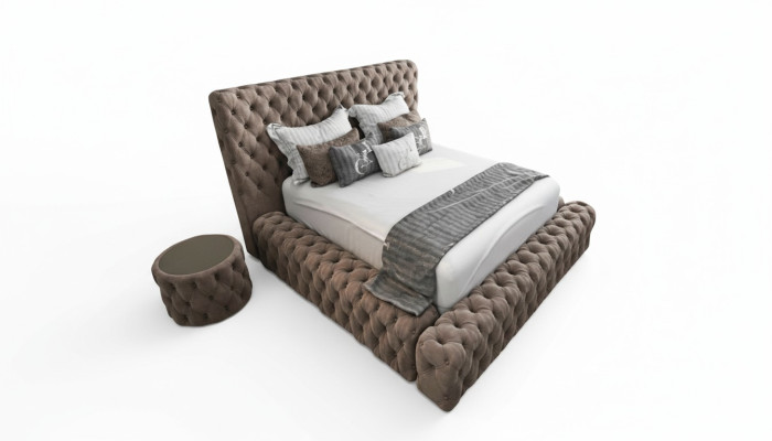 Bed 2x Nachtkastje 3-delig. Slaapkamer Set Ontwerp Meubels Modern Luxe Bedden Nieuw