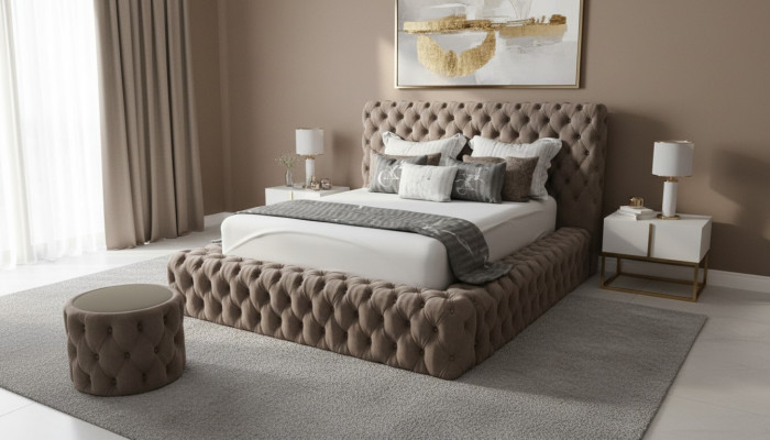 Bedtextiel Slaapkamermeubilair Luxe Moderne Bedden Chesterfield Boxspring Nieuw