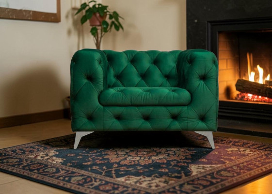 Chesterfield fauteuil Luxe eenzitter Chesterfield gestoffeerde bank Lounge Club fluweel