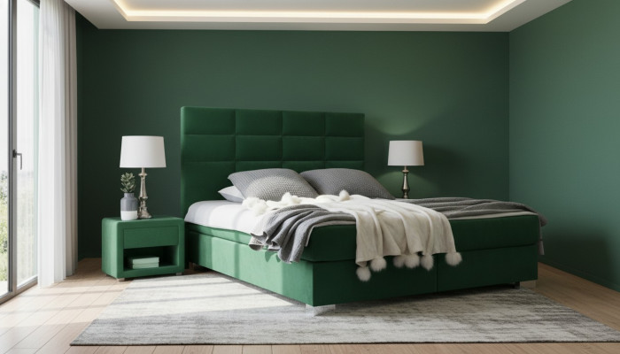 Boxspring slaapkamer luxe bed bedden dubbel meubels stof 140 160 180 x 200cm