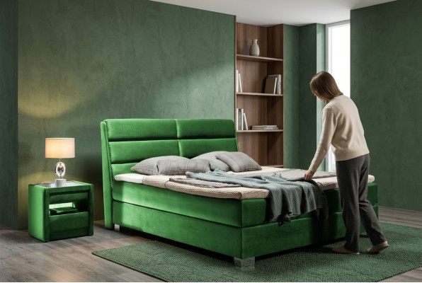 Bed 2x Nightstand 3 pcs. Bedroom Luxury Set Design Furniture Modern Beds New
