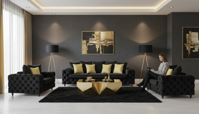 Chesterfield Design Woonkamerset Bankstel Meubels Bank 3+2+1-zits