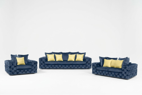 Luxe 4-zits bank gestoffeerde bank leren stoffen textielbankstel driezitsbank.